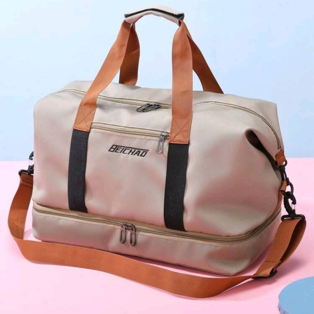 NEW Beige Duffle Bag